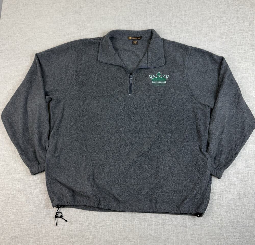 Harriton Seniors Crown Shamrock Fleece Pullover Men’s XL Gray 1/4 Zip